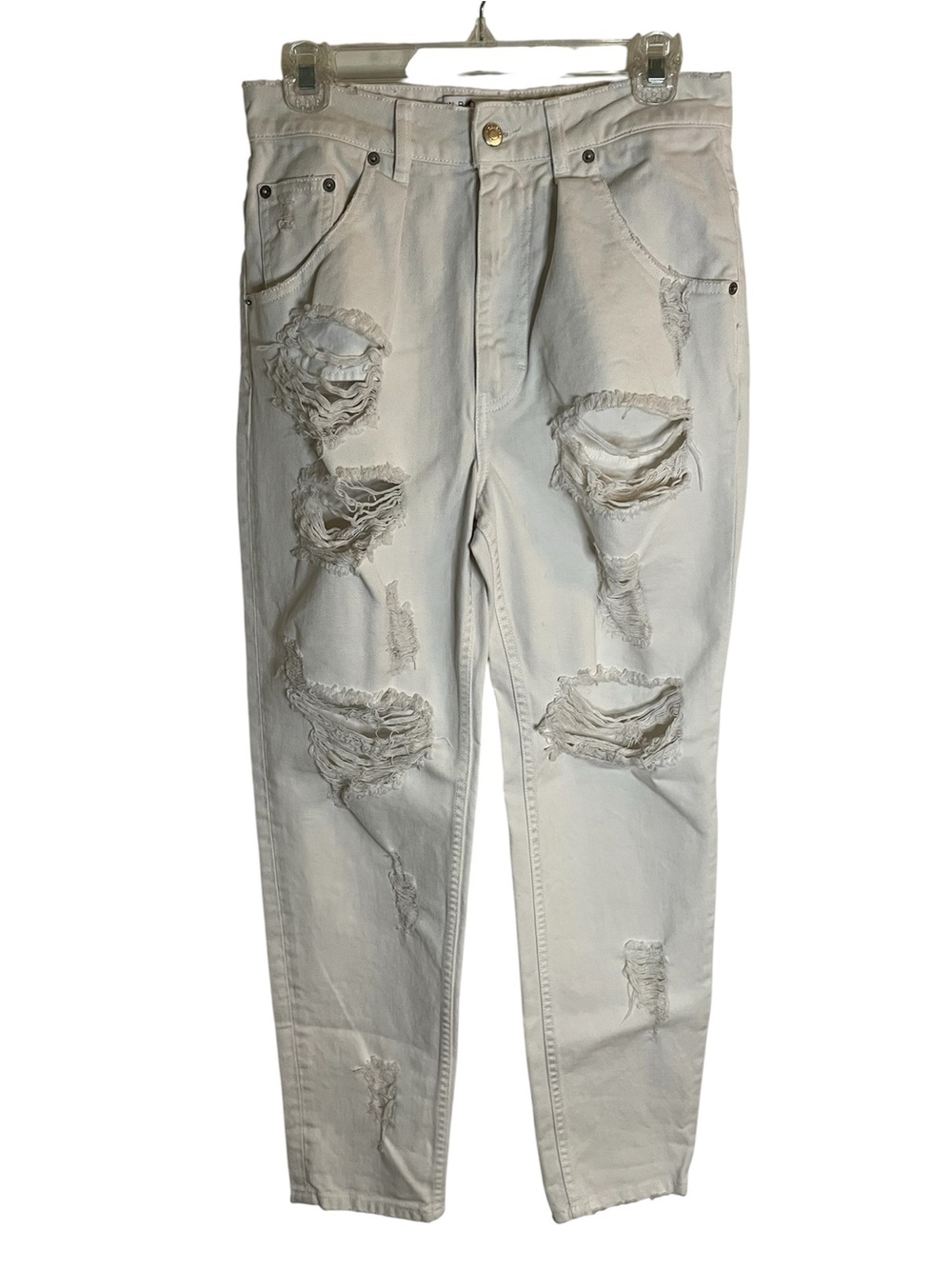 IRO Experience Women's Distressed Dirty White Straight Leg Jeans Size 25 new